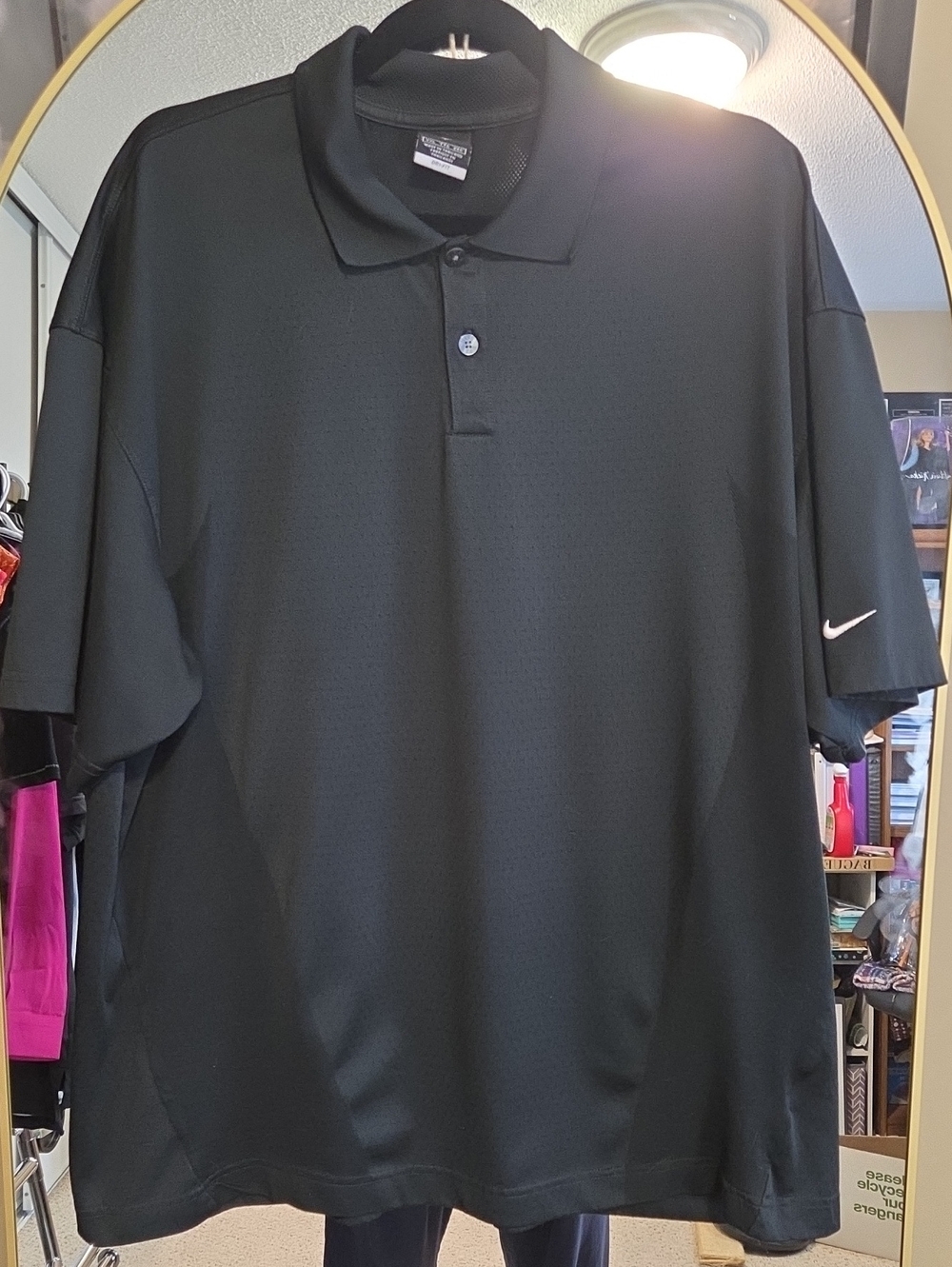 Nike Men's Black Short-Sleeve Polo with Subtle Swoosh
